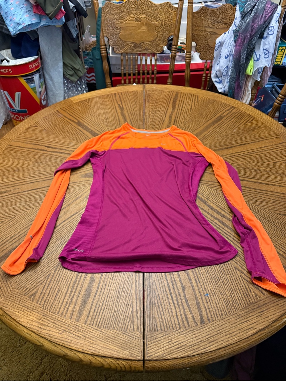 Nike Women's Long-Sleeve Performance Top - Magenta & Orange
